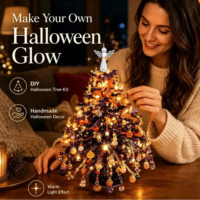 DIY Beaded Christmas Tree Kit, Hand‑Made Mini Crystal Bead Xmas Tree Craft Set